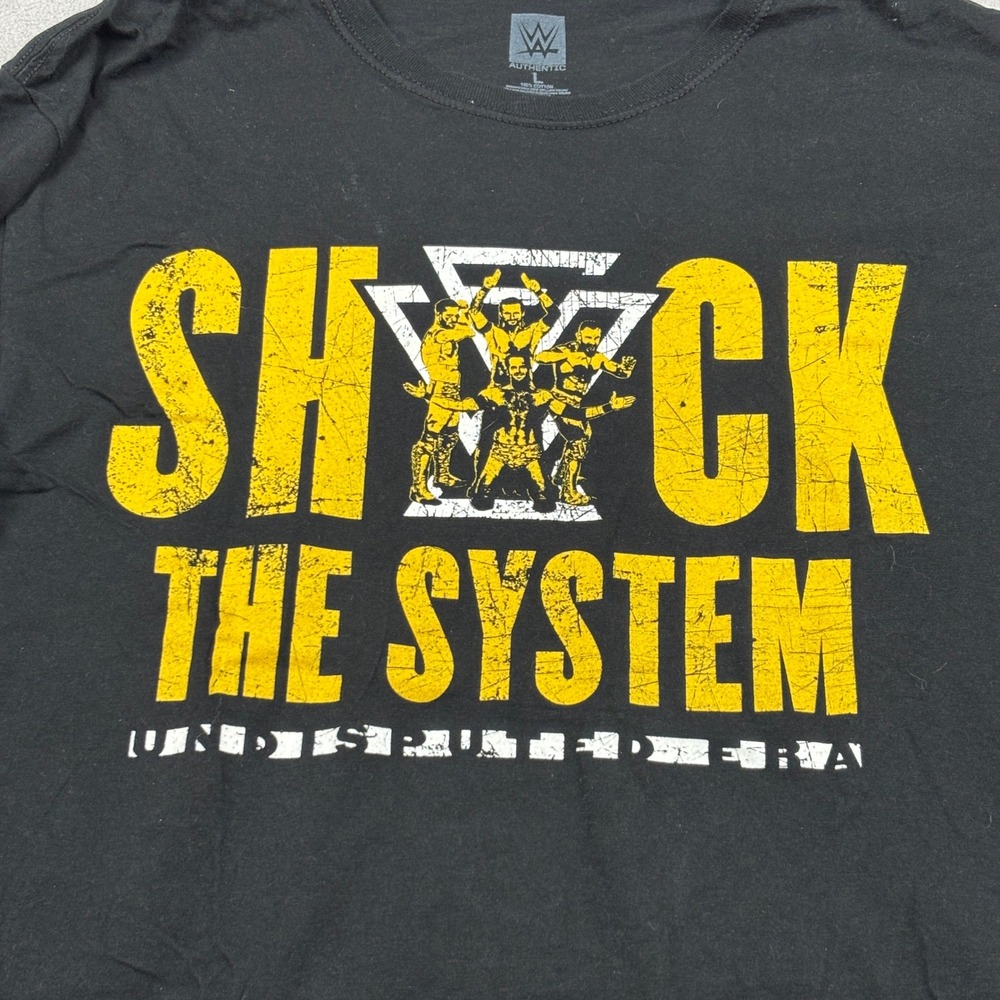 WWE Authentic Undisputed Era Shock The System Black Graphic T-Shirt Mens Large - Picture 2 of 7